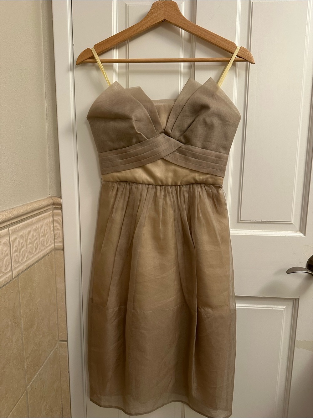 Bing max zaria runway taupe Satin A-Line Spaghetti Strap Dress